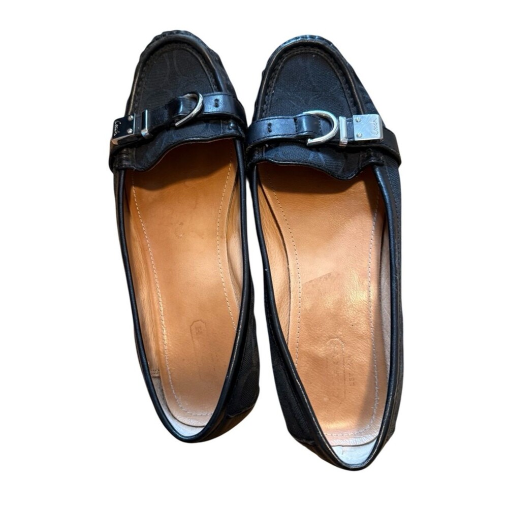 Coach Women’s Black Buckle Flats Loafers, size 9
